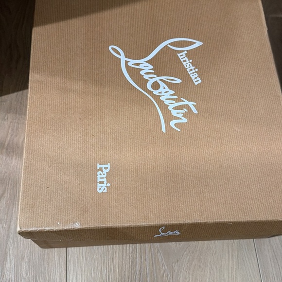 Christian Louboutin Black Peep-Toe Heels with Red Soles - Picture 3 of 7